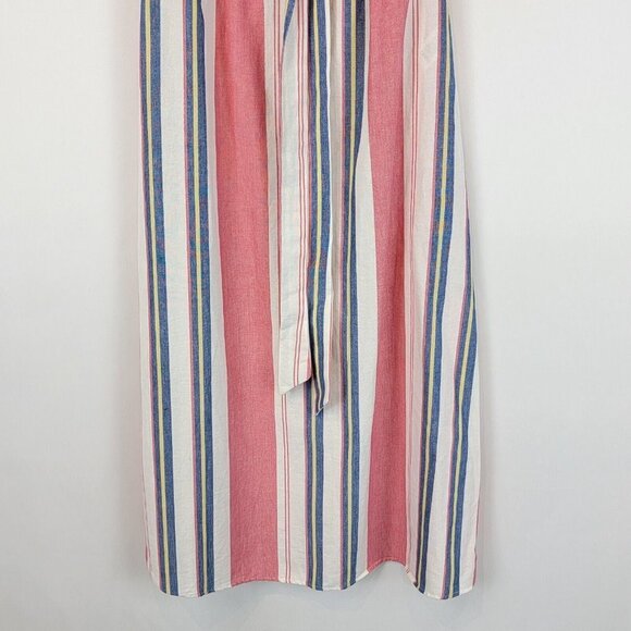 ASOS DESIGN Maternity Maxi Dress Womens Size 2 Tie Front Linen Stripe Cotton - Picture 7 of 15